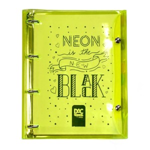 FICHÁRIO UNIVERSITÁRIO COLOR BUBBLE AMARELO NEON 192 FLS DAC