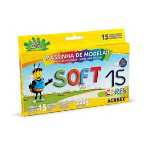 MASSINHA DE MODELAR SOFT 15 CORES ACRILEX