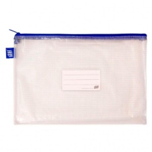 PASTA COM ZIPER GRANDE AZUL 39,5X28,5CM YES