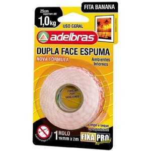 FITA BANANA DUPLA-FACE 19MMX2M ADELBRAS